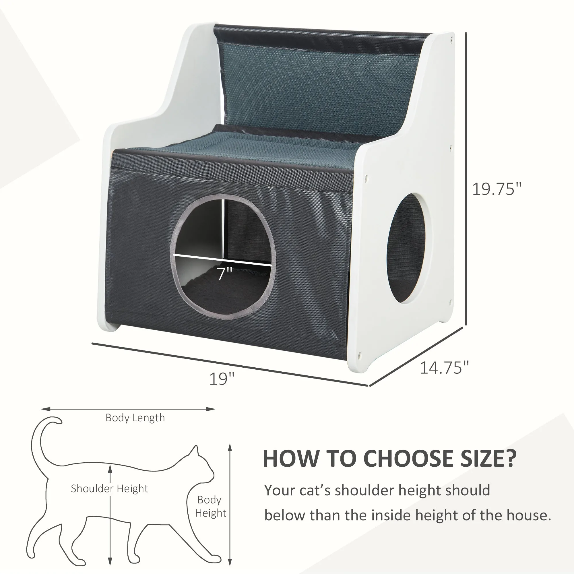19.75" Two-Tier Pet Cat Condo - Grey