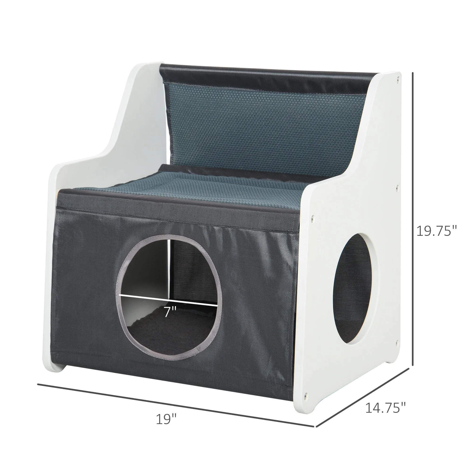 19.75" Two-Tier Pet Cat Condo - Grey