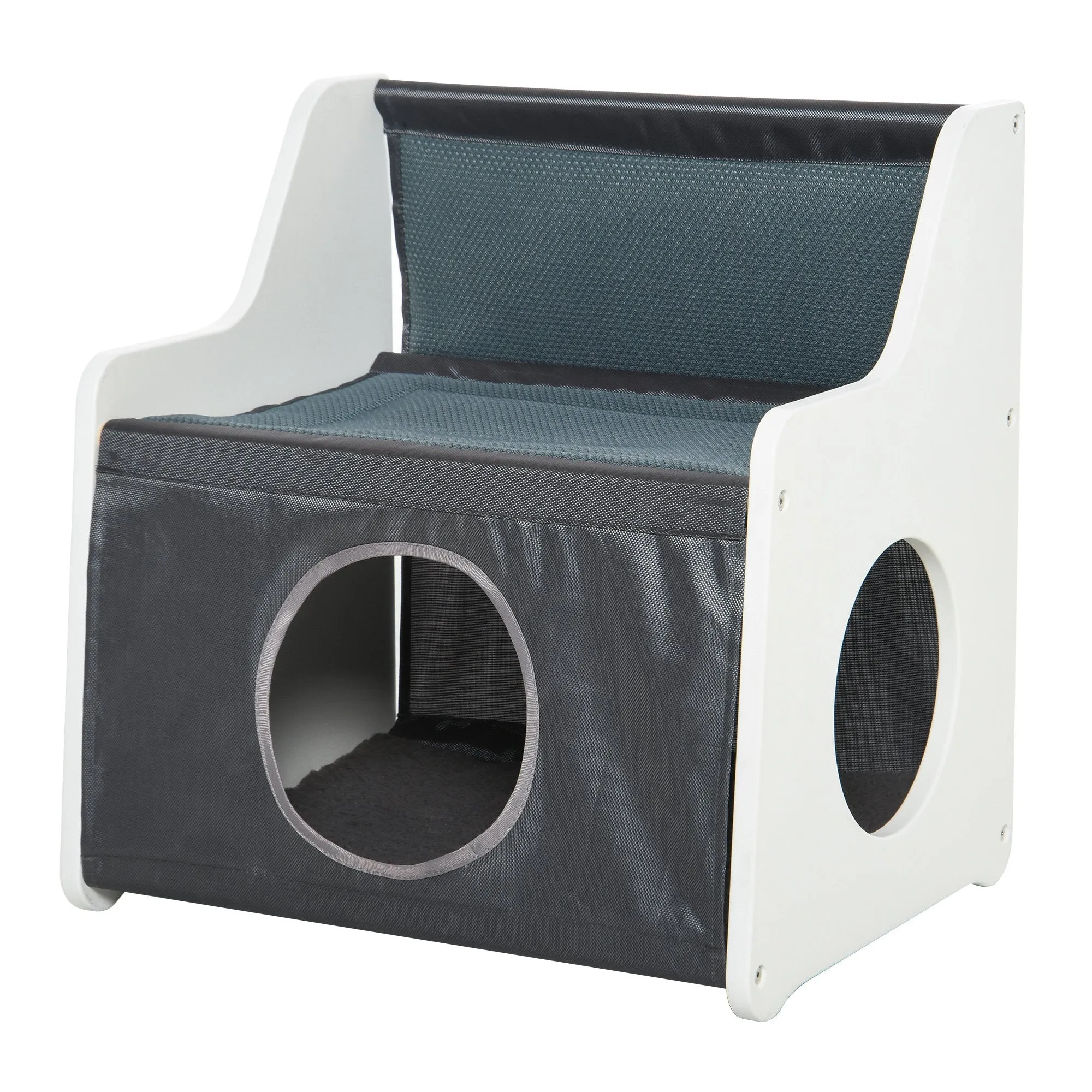 19.75" Two-Tier Pet Cat Condo - Grey