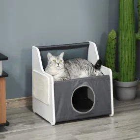 19.75" Two-Tier Pet Cat Condo - Grey