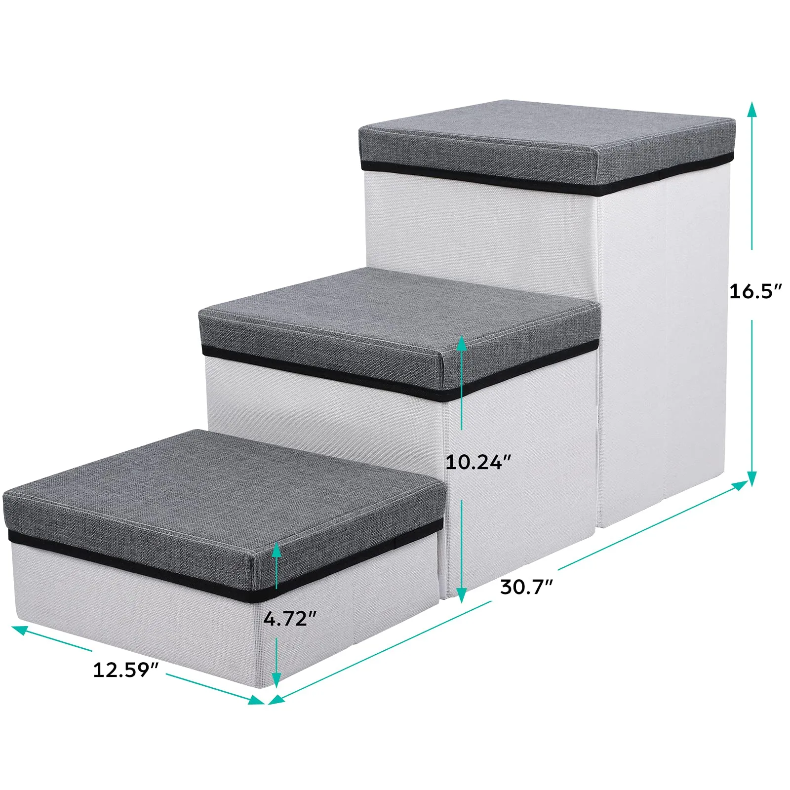 3 Step Pet Stairs with Storage Compartment
