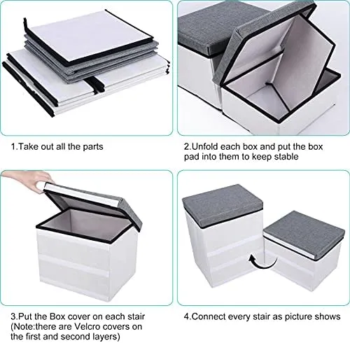 3 Step Pet Stairs with Storage Compartment
