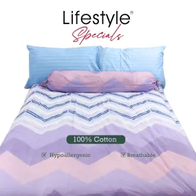 3PC Bedsheet Set (King)| 100% Cotton (Design 4) Lavender