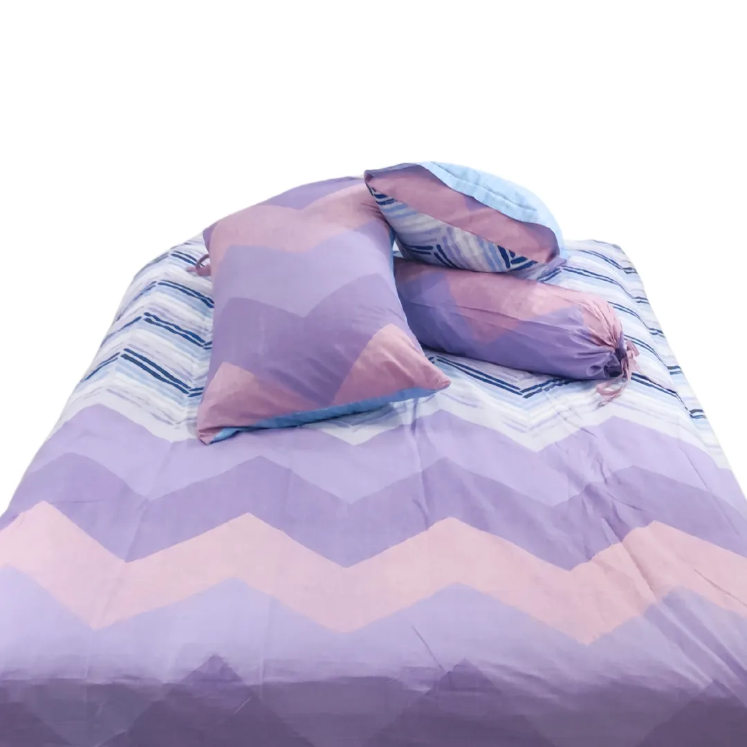 3PC Bedsheet Set (King)| 100% Cotton (Design 4) Lavender