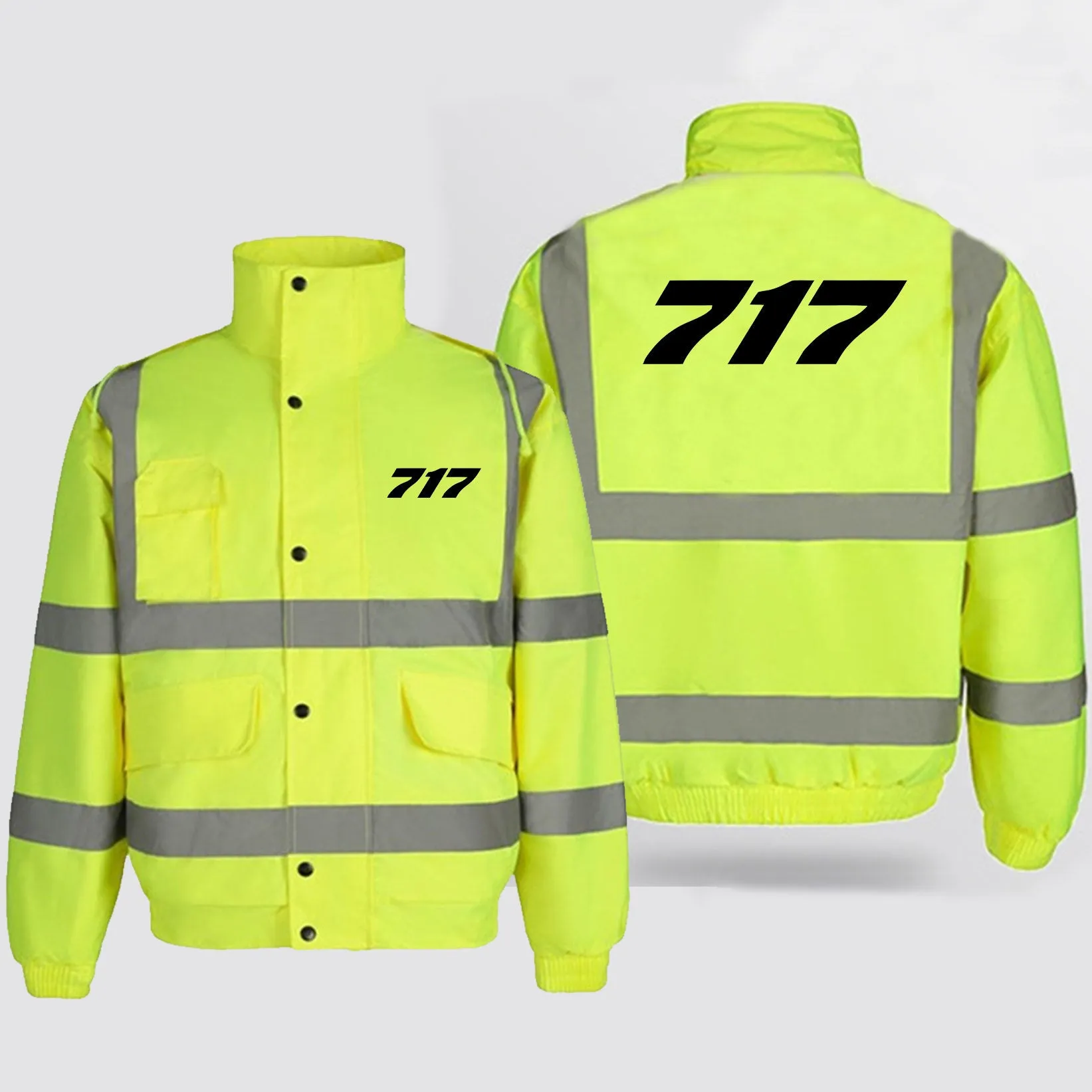 717 Flat Text Designed Reflective Winter Jackets