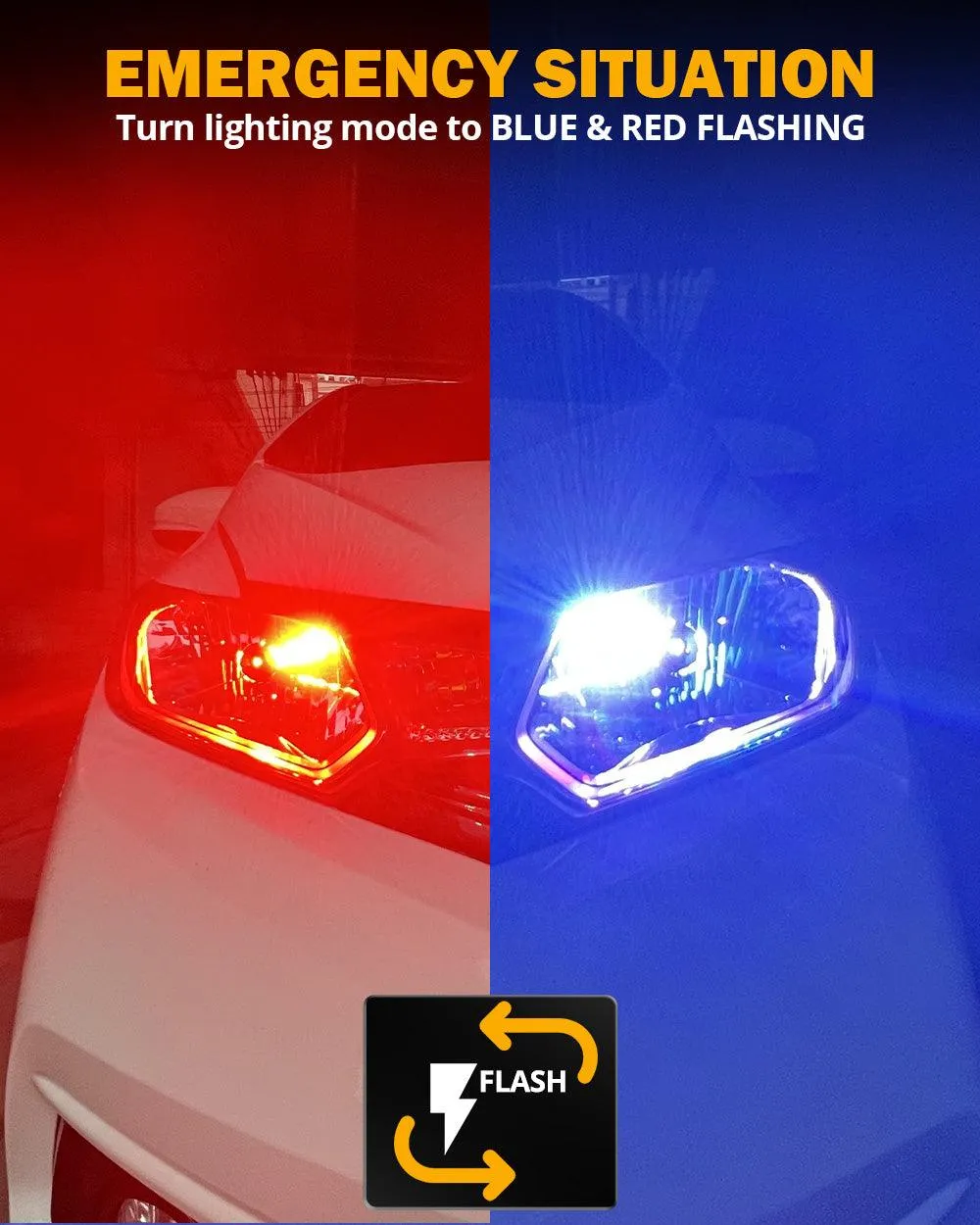 🆕9006/HB4 RGB LED Headlight Bulbs/DRL/Fog Light R7 Series 70W 25000LM 65000K Cool White   RGB Remote Control | 2 Bulbs