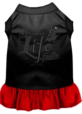 A Pirate's Life Embroidered Dog Dress Black With Red Lg (14)