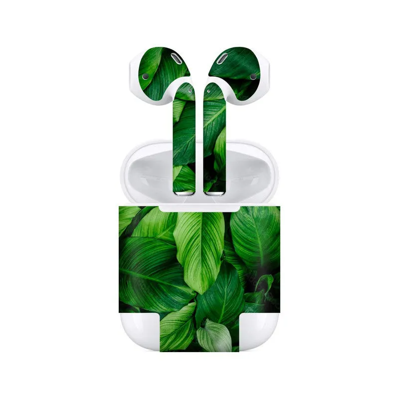 Airpods Green Leaves Skin