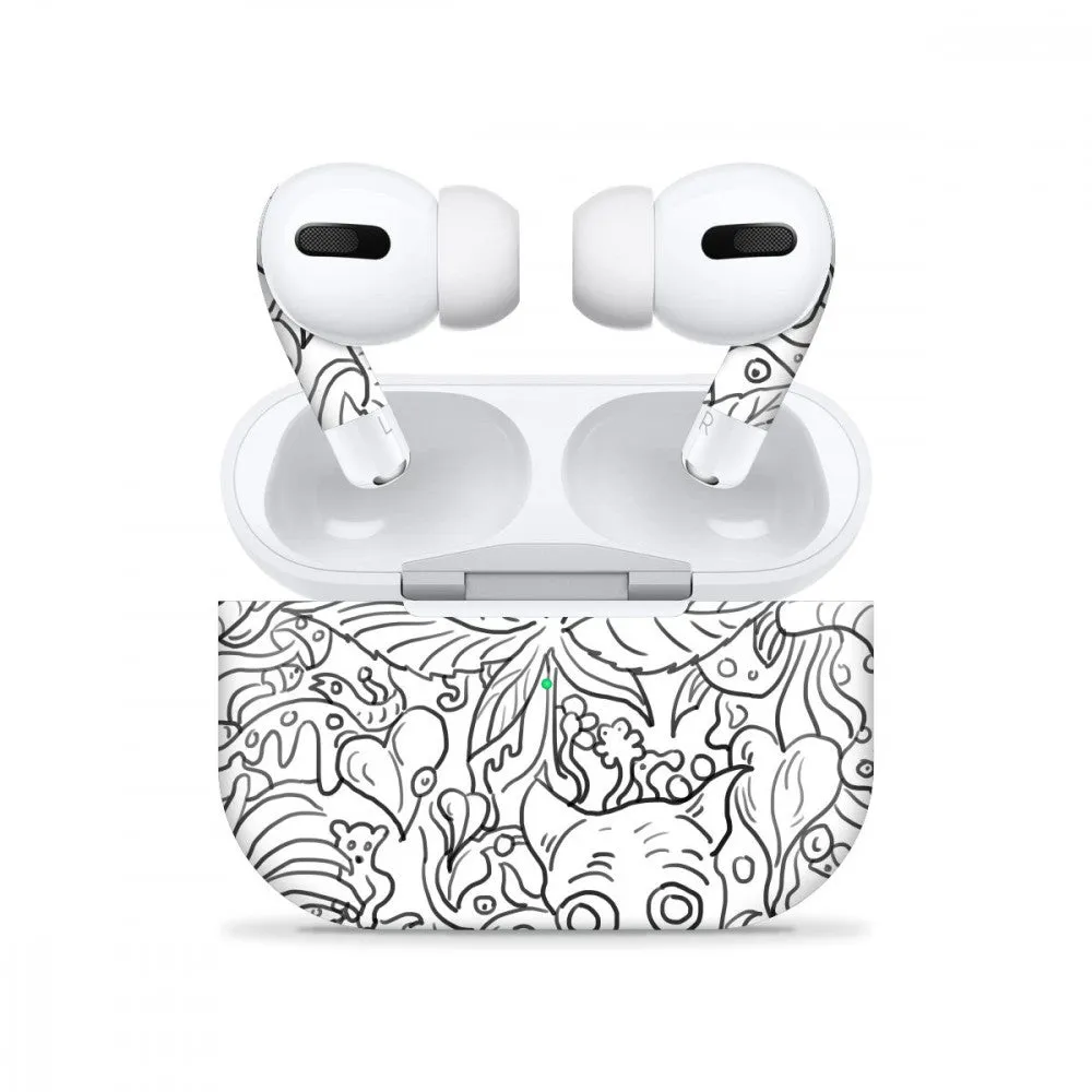 Airpods Pro Doodle Floral Skin