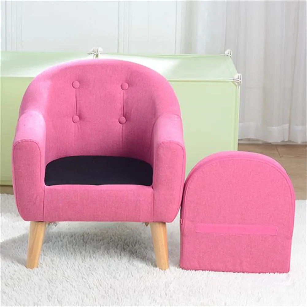 ALICIAN Children Sofa with Detachable Cushion Household Living Room Rose Red