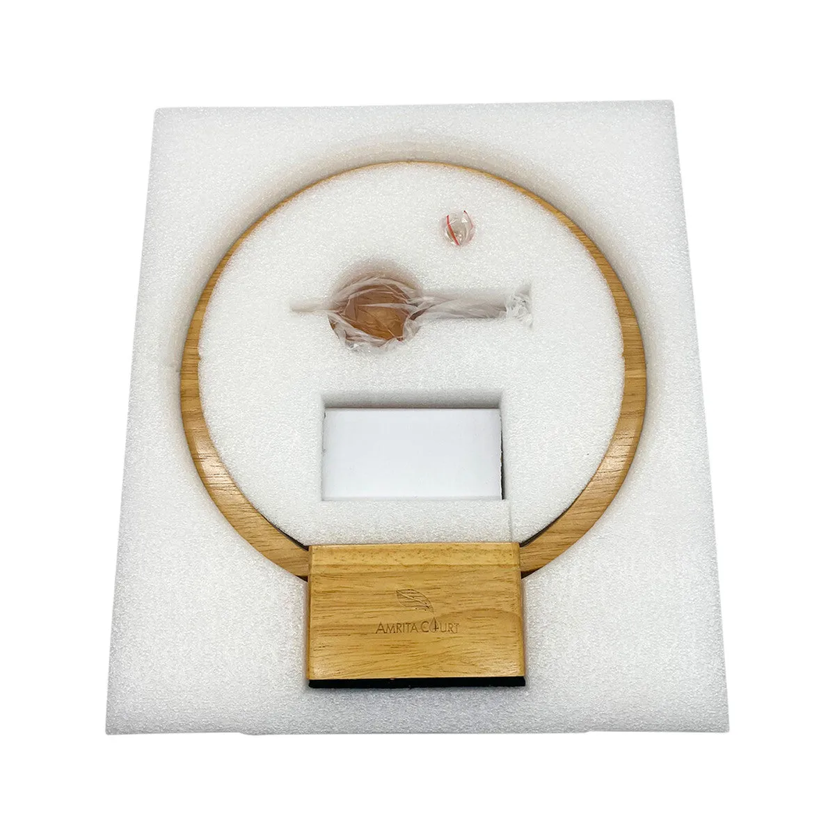 Amrita Court "THE LUNA" Nebuliser (Diffuser) Wooden Base with Ring Light, Large Coverage, 50sqm, Moisture-Free *PRE-ORDER*