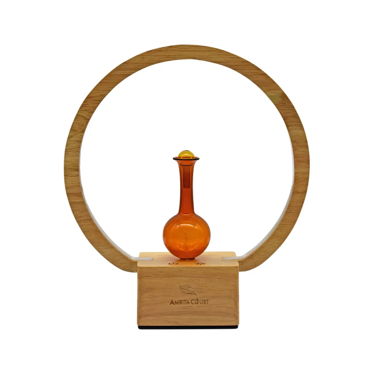 Amrita Court "THE LUNA" Nebuliser (Diffuser) Wooden Base with Ring Light, Large Coverage, 50sqm, Moisture-Free *PRE-ORDER*