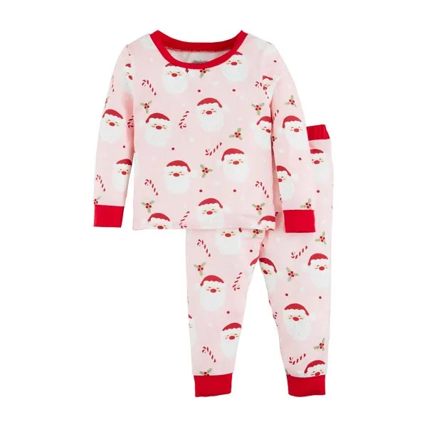 Arctic Glow Santa Pajama Set - Pink