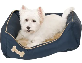 Aspenpet 28380 Lounger Bed with Bone Applique, 25 in L, 21 in W, Rectangular, High-Loft Polyester Fiberfill Fill :EA: QUANTITY: 1