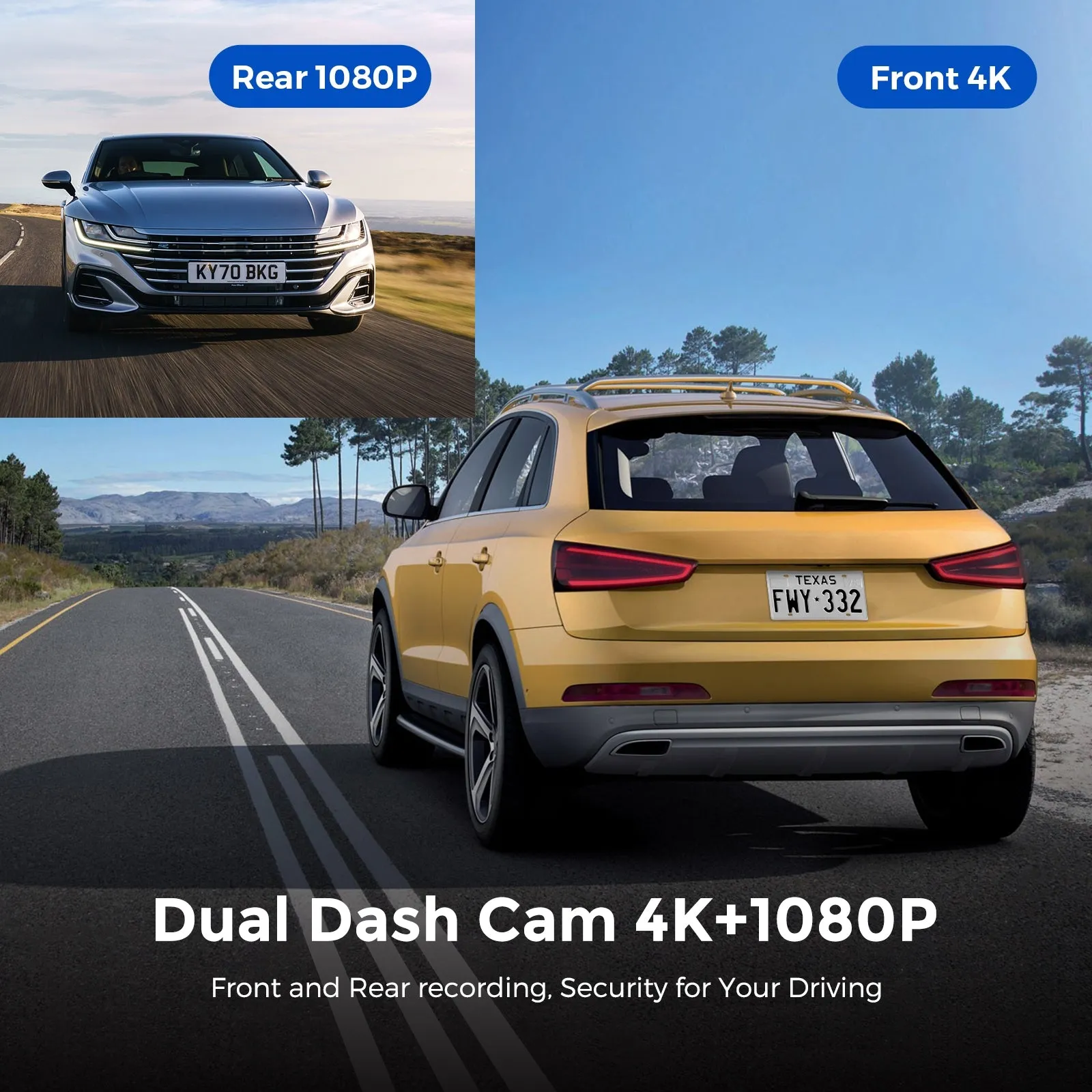 Azdome HD 1080P Dash Cam Wifi Gps Recorder G-sensor Dashcam Black