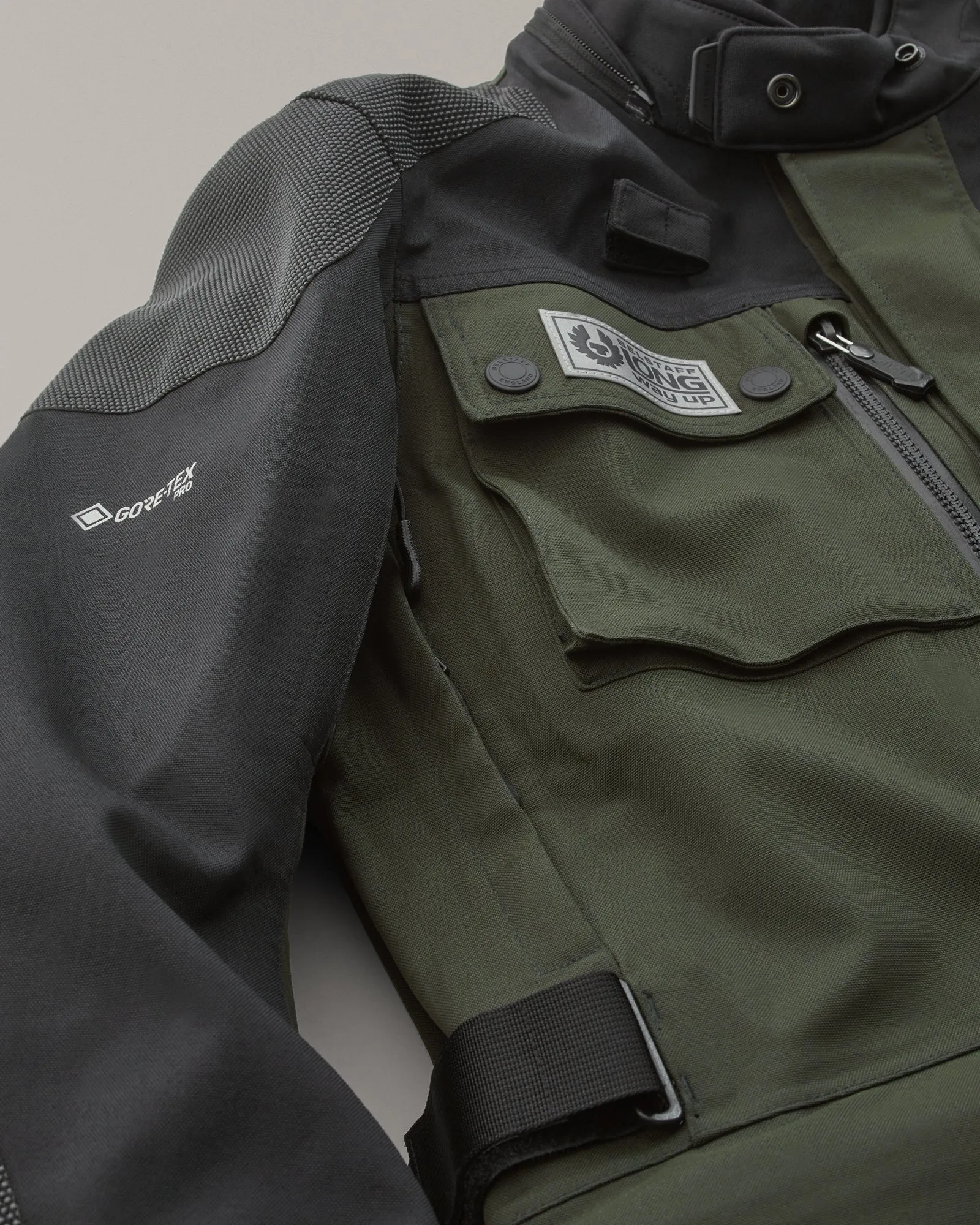 Belstaff Long Way Up Long Way Men's Motorcycle Jacket Gore-Tex Pro 3L - Olive