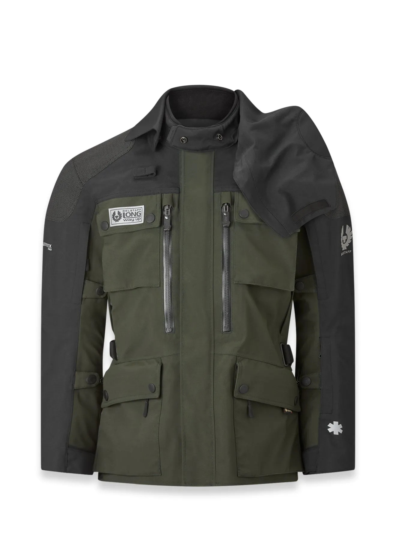 Belstaff Long Way Up Long Way Men's Motorcycle Jacket Gore-Tex Pro 3L - Olive