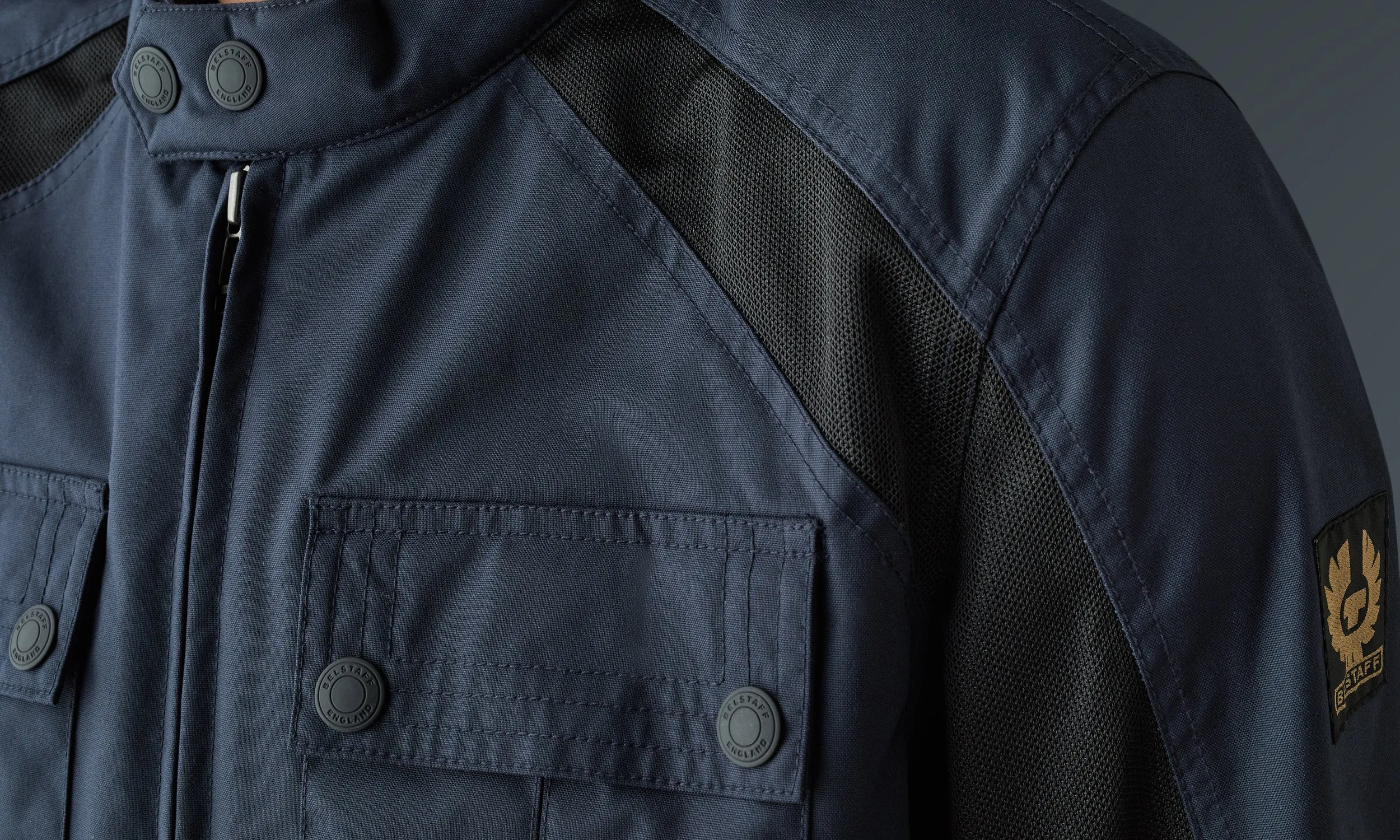 Belstaff Temple Men's Textile Jacket Tech Nylon - Dark Navy