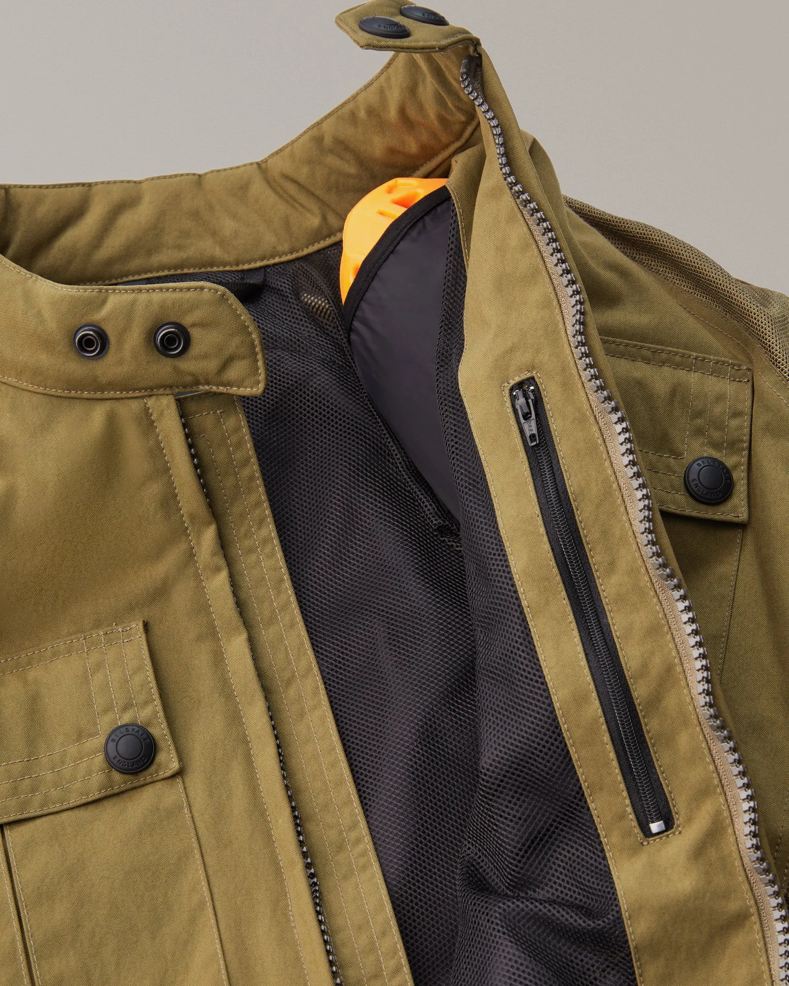 Belstaff Temple Men's Textile Jacket Tech Nylon - Olive