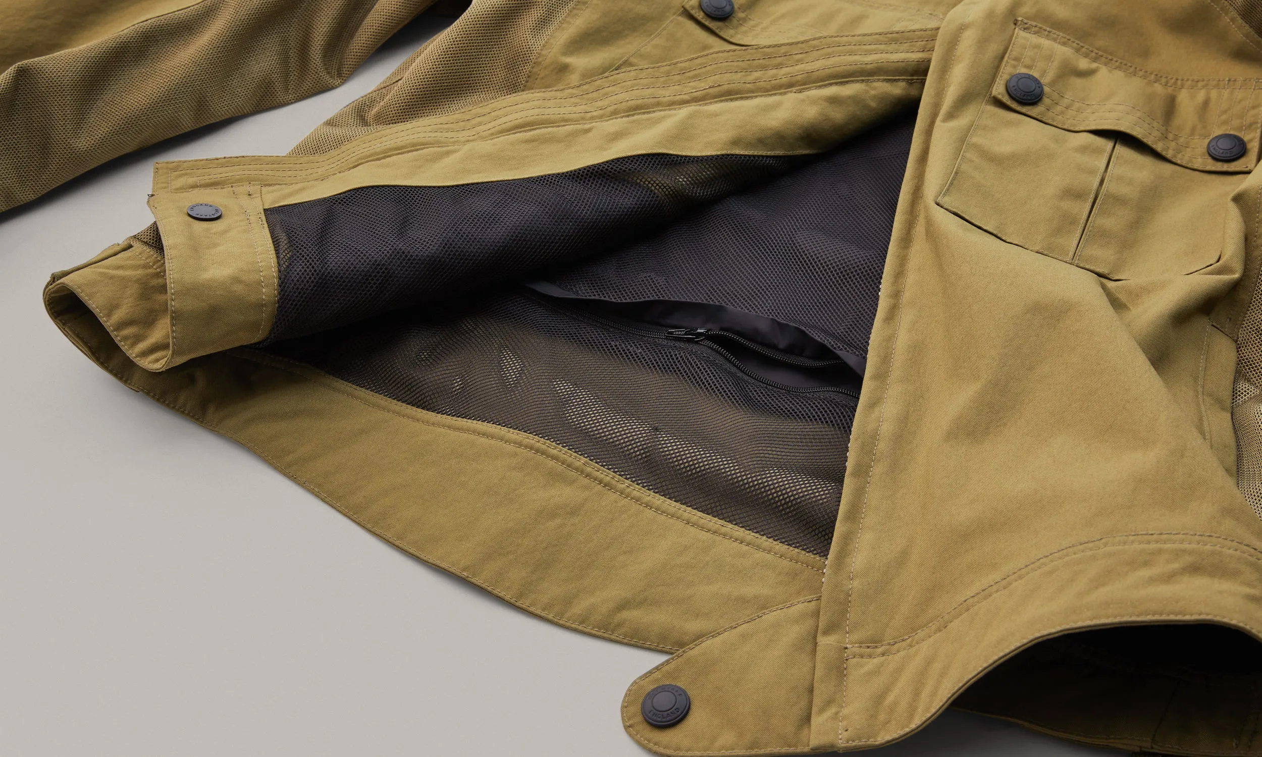 Belstaff Temple Men's Textile Jacket Tech Nylon - Olive