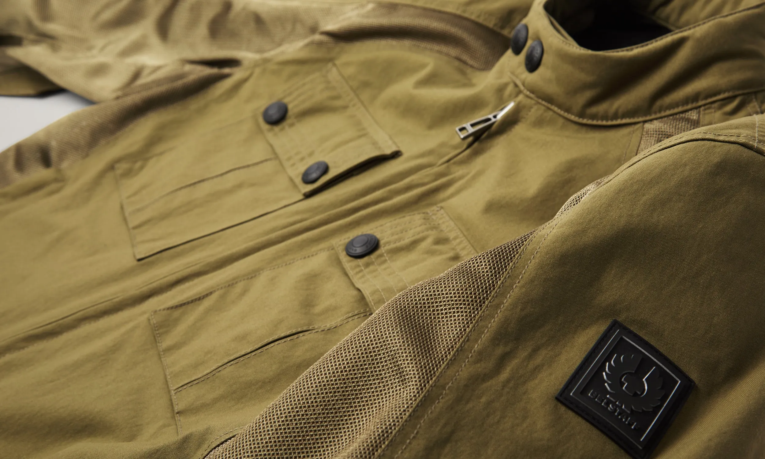 Belstaff Temple Men's Textile Jacket Tech Nylon - Olive