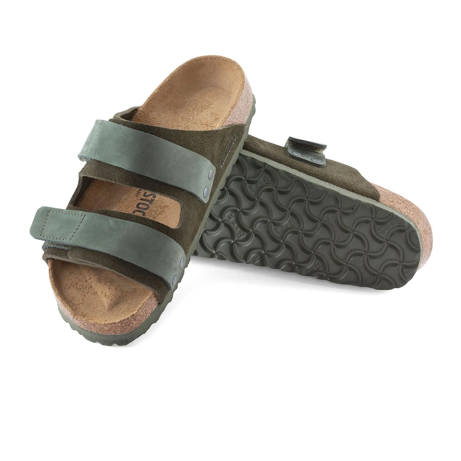 Birkenstock Uji Slide Sandal (Men) - Thyme Suede