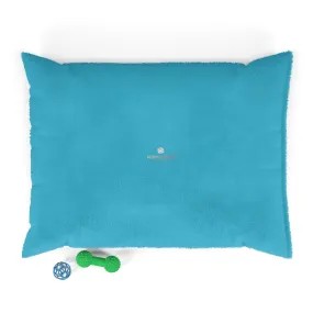 Blue Luxury Pet Bed, Solid Color Machine-Washable Pet Pillow With Zippers-Printed in USA