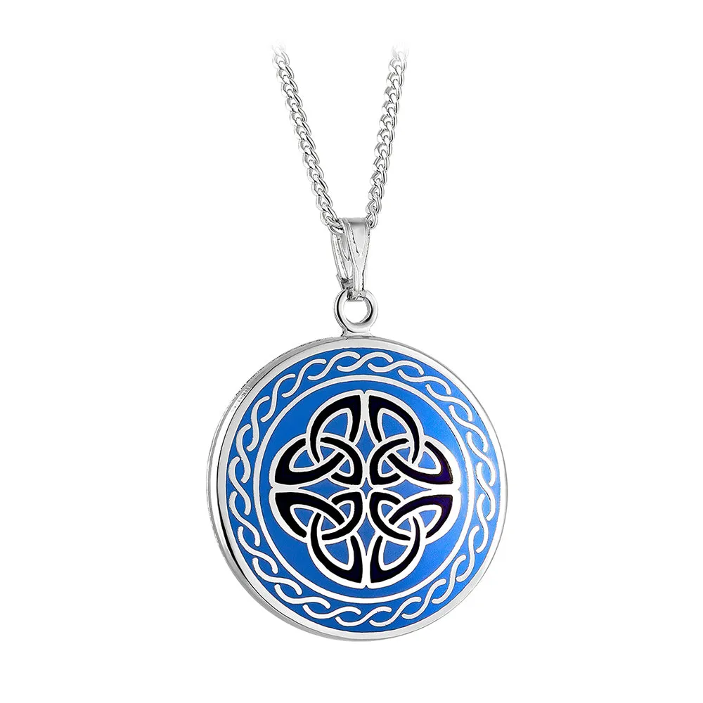 Book of Kells Trinity Knot Pendant: Blue