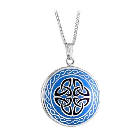 Book of Kells Trinity Knot Pendant: Blue
