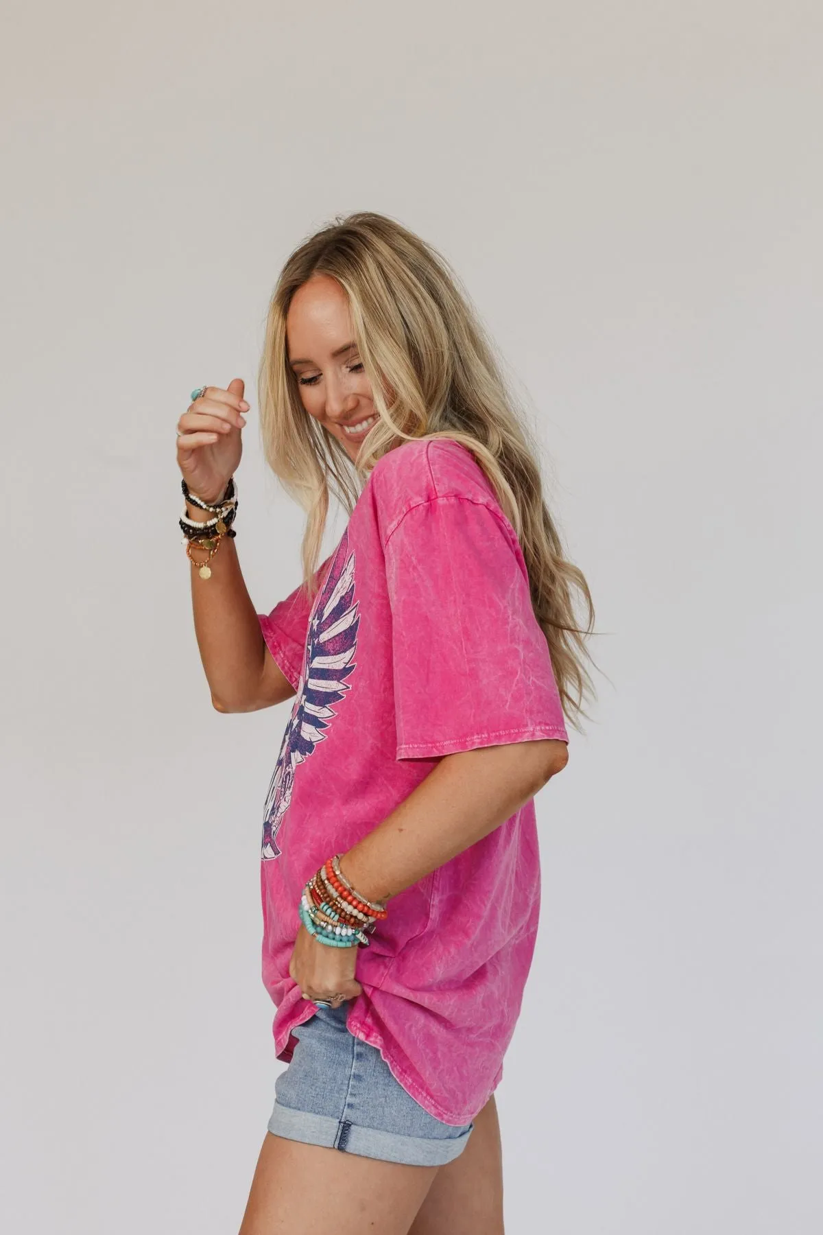 Born Free USA Graphic Tee - Magenta
