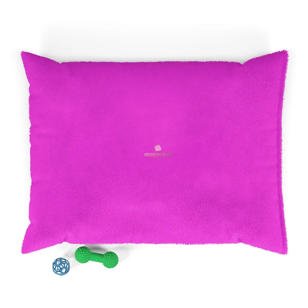 Bright Pink Pet Bed, Solid Color Machine-Washable Pet Pillow With Zippers-Printed in USA