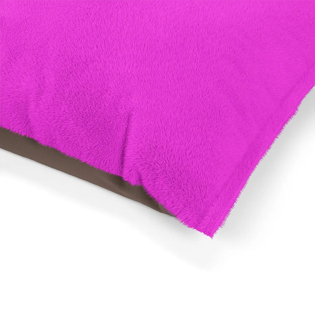 Bright Pink Pet Bed, Solid Color Machine-Washable Pet Pillow With Zippers-Printed in USA