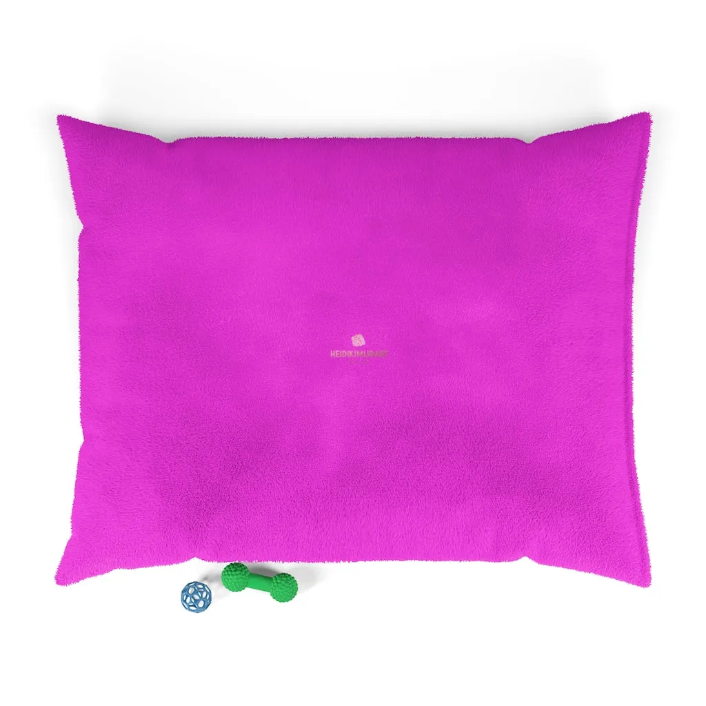 Bright Pink Pet Bed, Solid Color Machine-Washable Pet Pillow With Zippers-Printed in USA