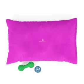 Bright Pink Pet Bed, Solid Color Machine-Washable Pet Pillow With Zippers-Printed in USA