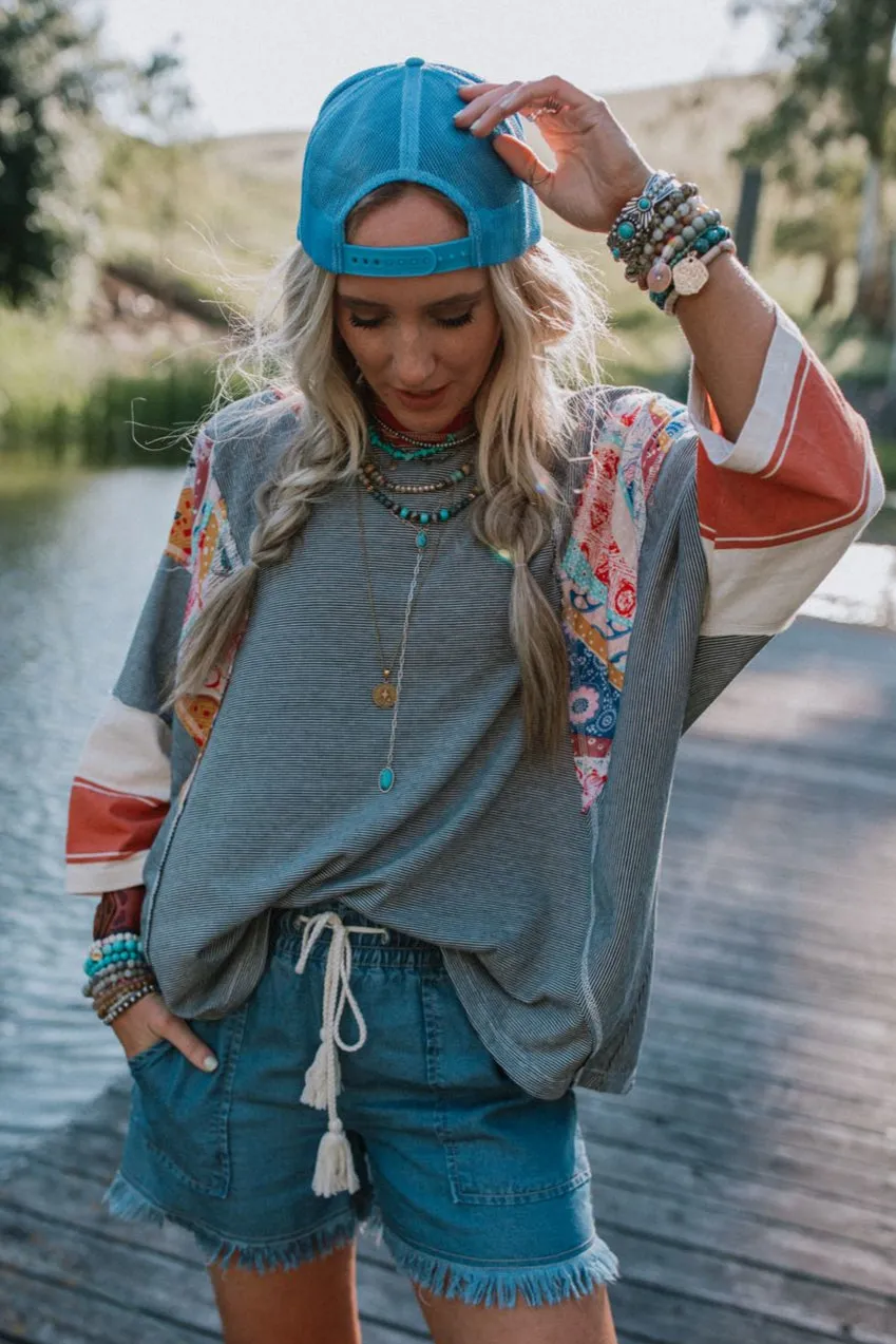 Britt Patchwork Top - Black