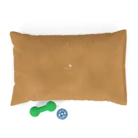 Brown Beige Pet Bed, Solid Color Machine-Washable Pet Pillow With Zippers-Printed in USA