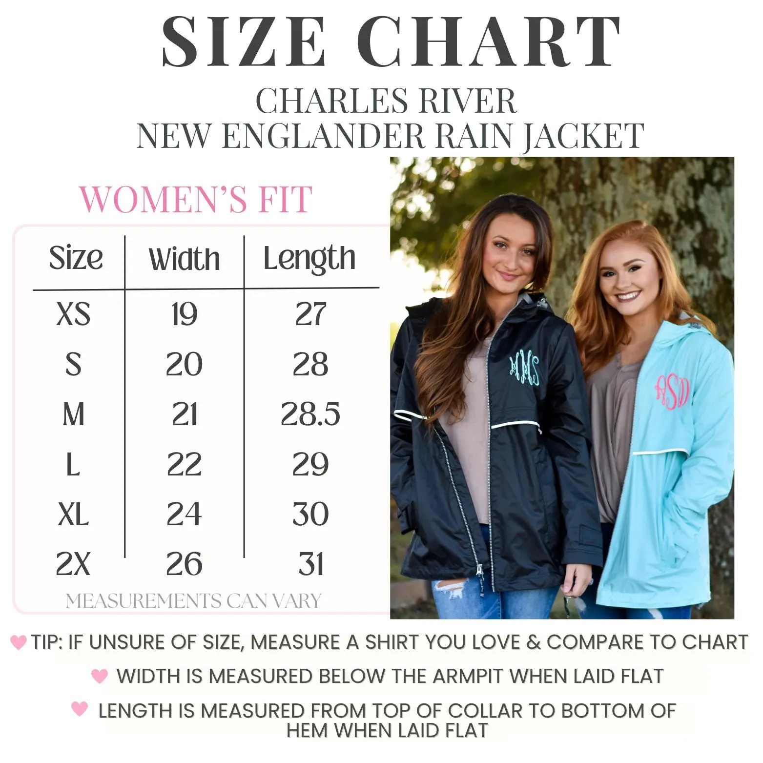 Charles River Rain Jacket with Monogram