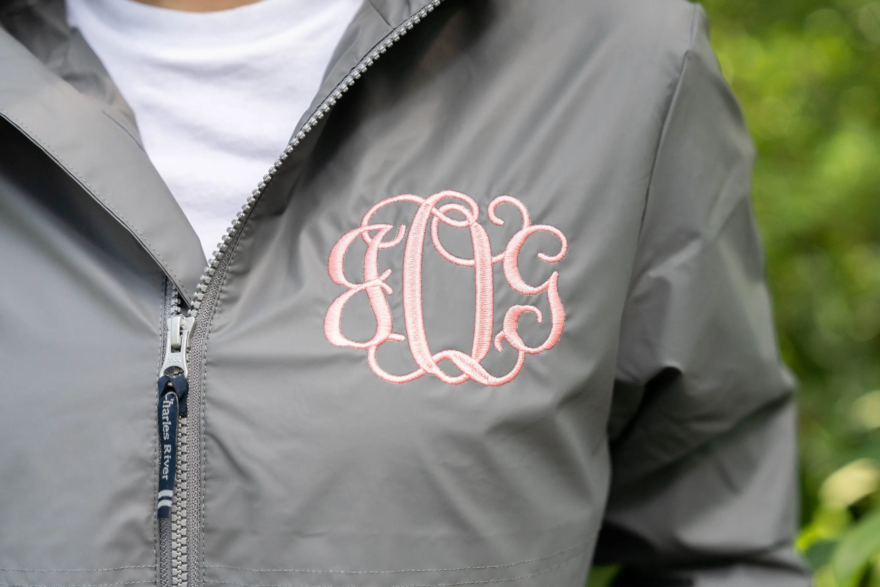 Charles River Rain Jacket with Monogram