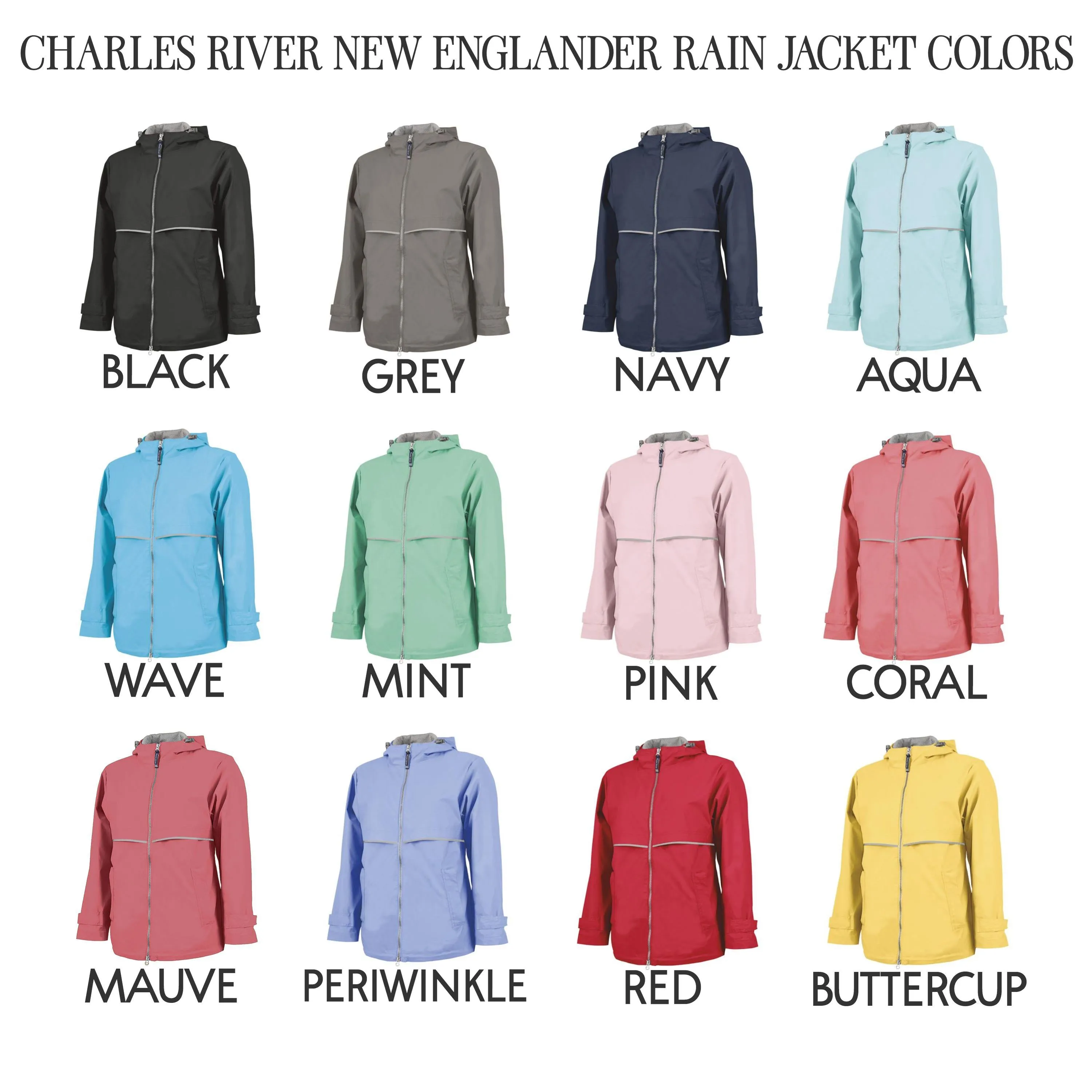 Charles River Rain Jacket with Monogram