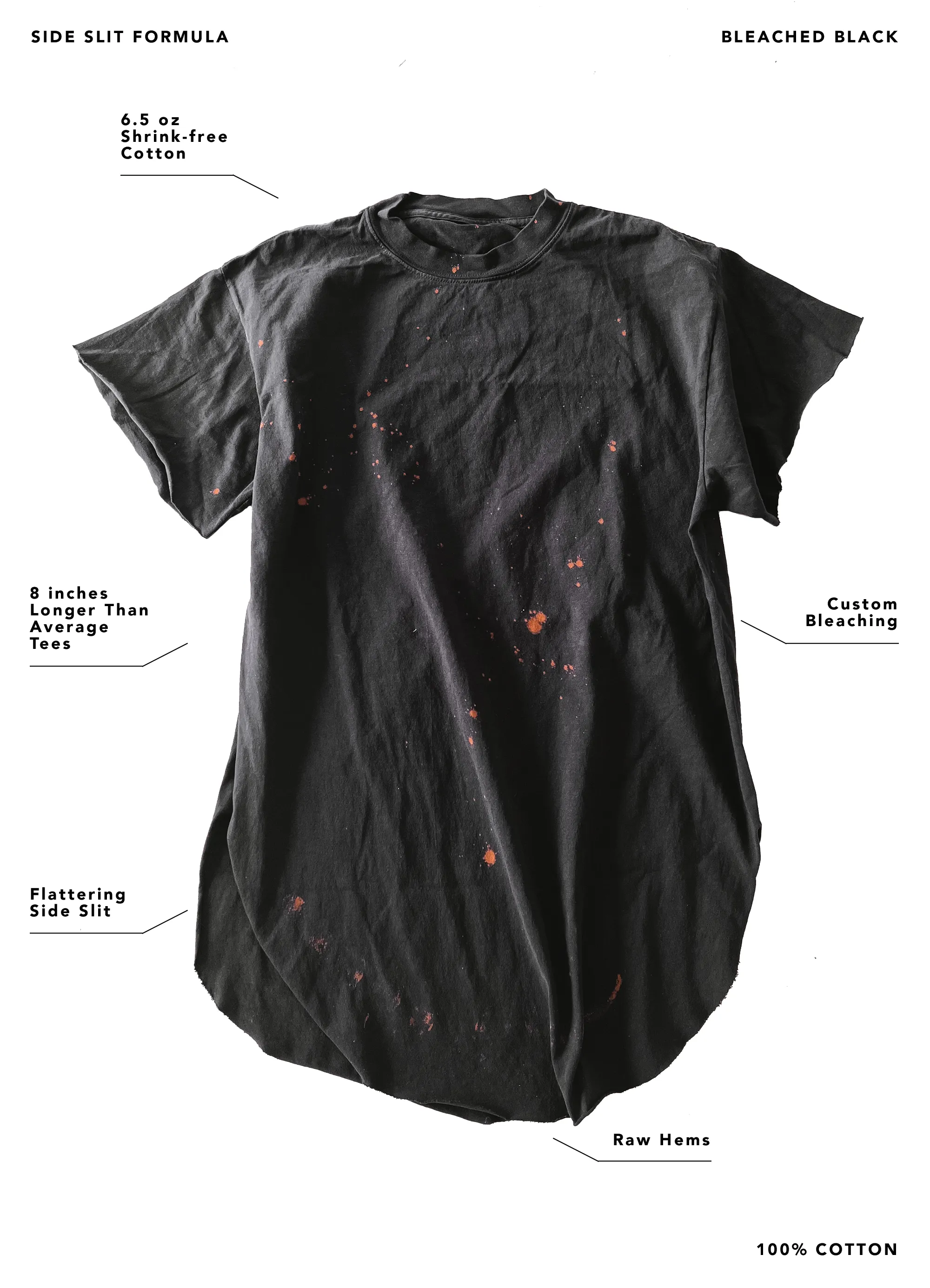 COFFEE CULTURE BLEACHED OUT SIDE SLIT TEE