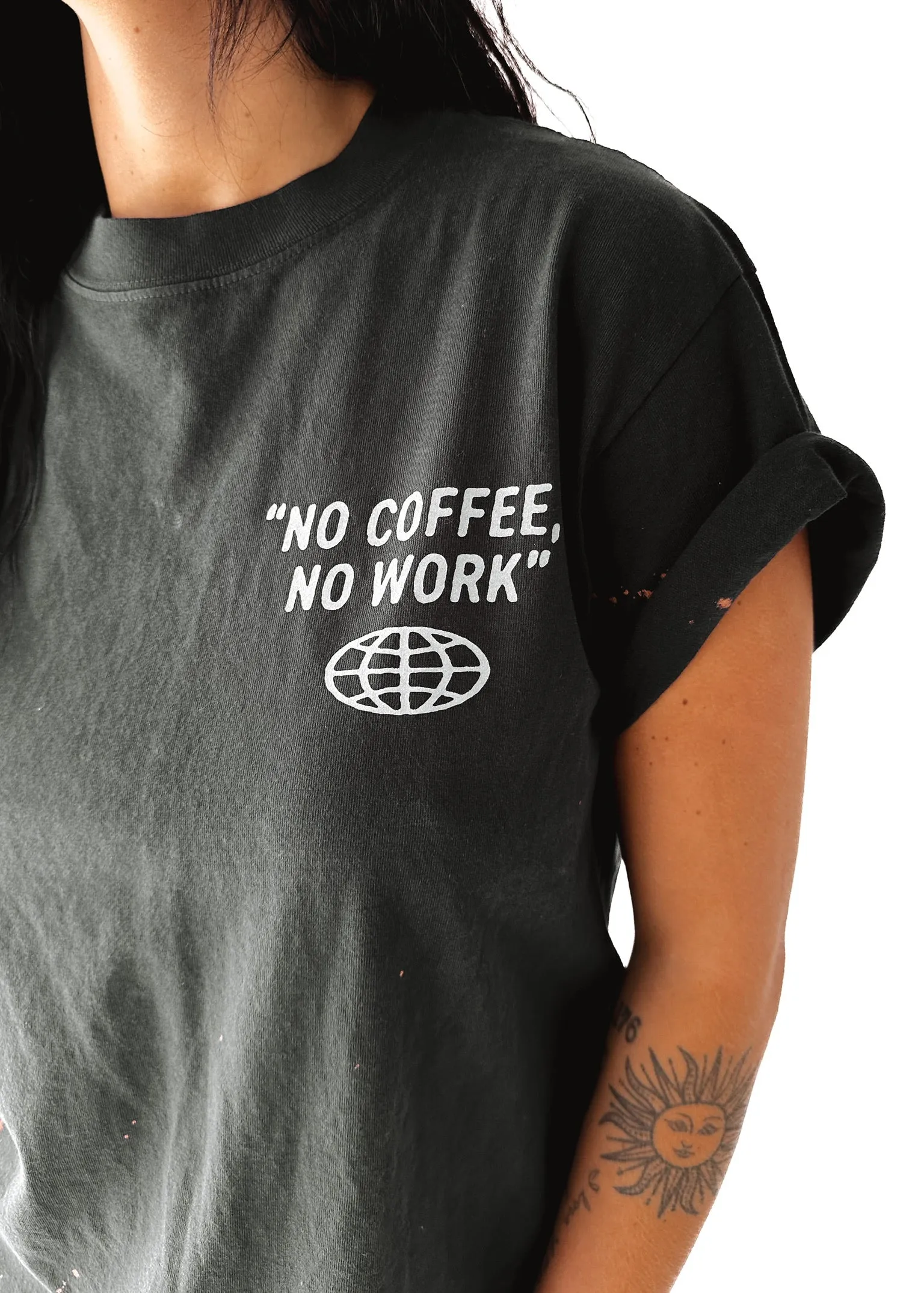 COFFEE CULTURE BLEACHED OUT SIDE SLIT TEE