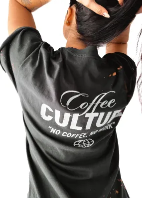 COFFEE CULTURE BLEACHED OUT SIDE SLIT TEE