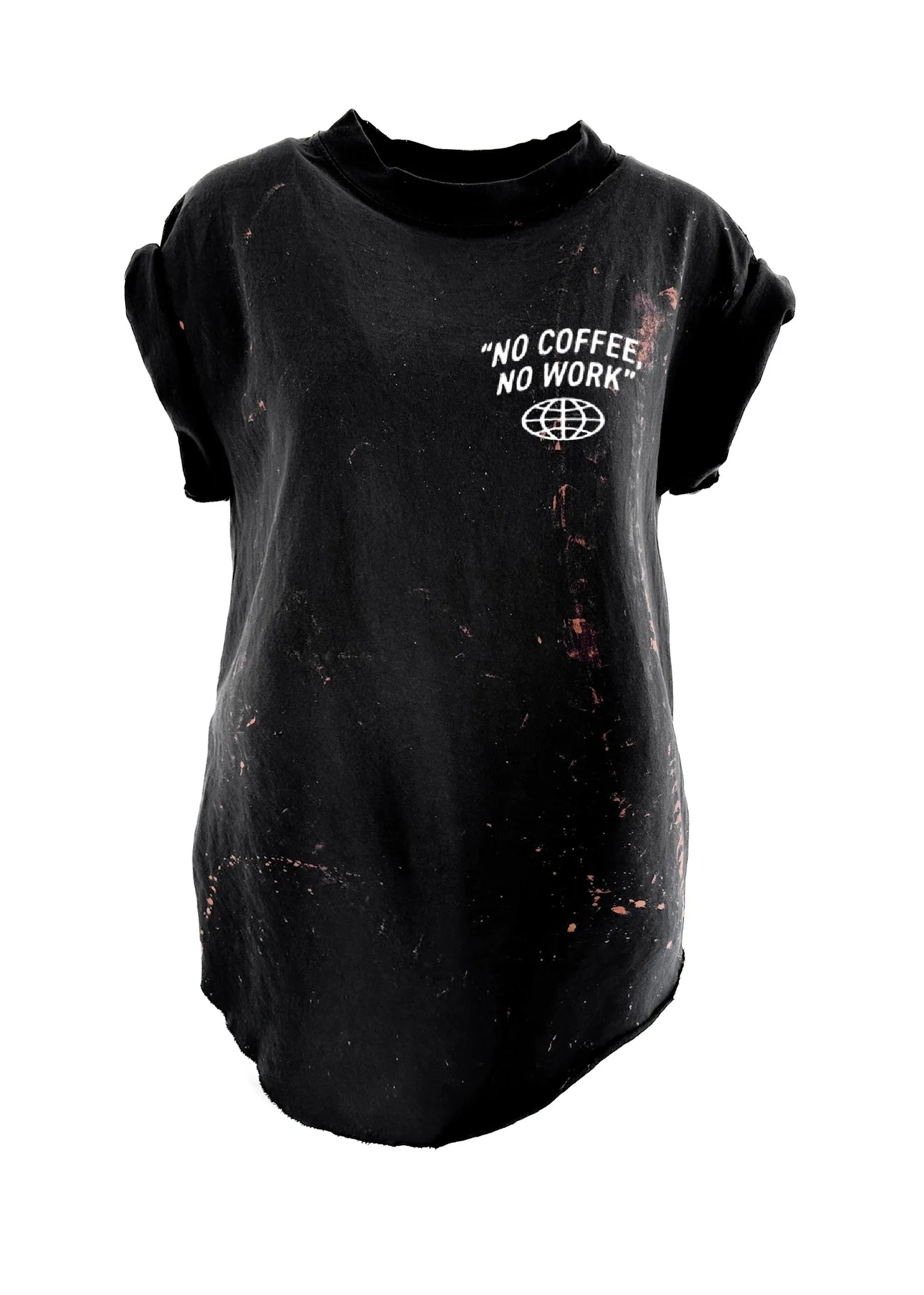 COFFEE CULTURE BLEACHED OUT SIDE SLIT TEE