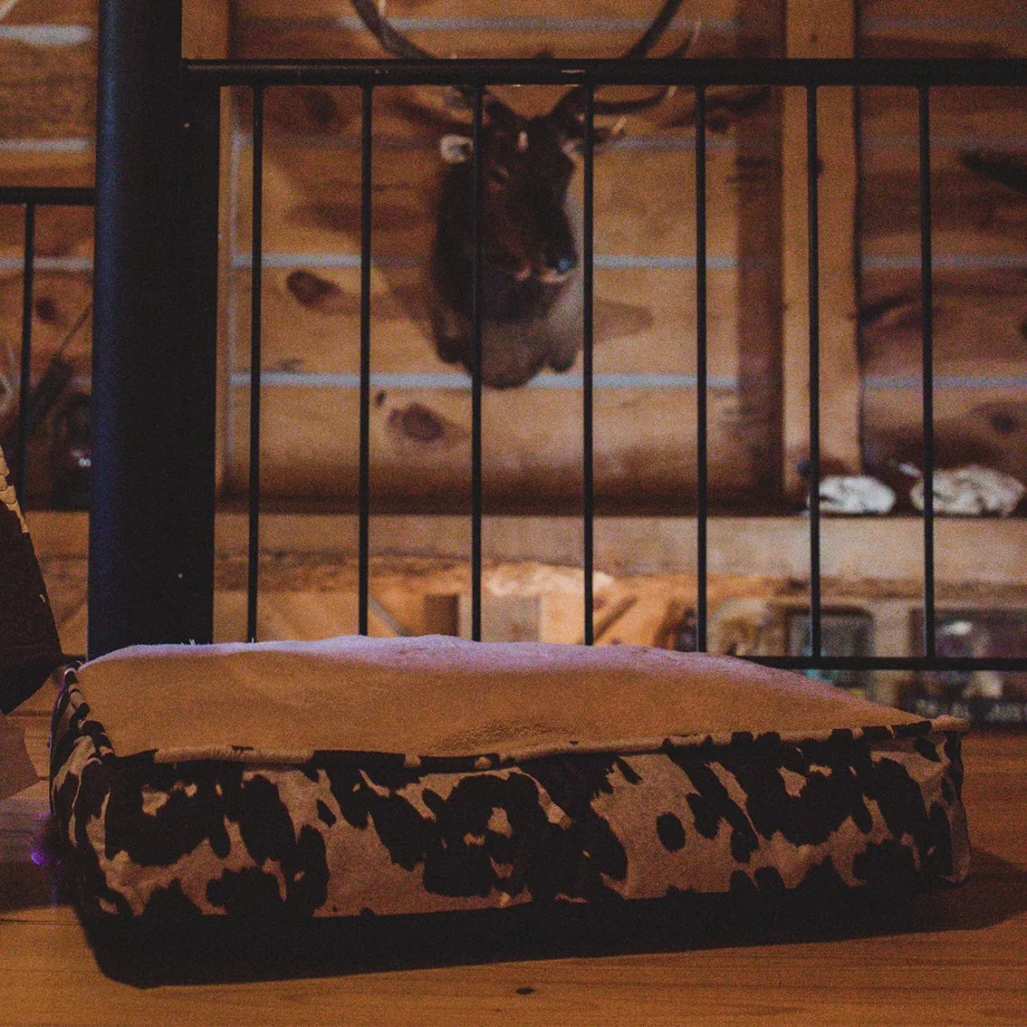 Cowhide Pattern Dog Bed