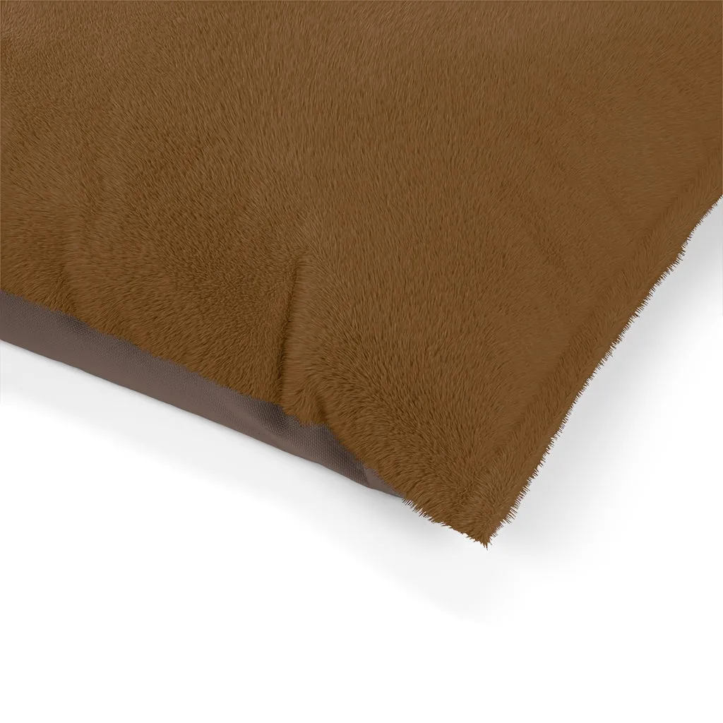 Dark Brown Pet Bed, Solid Color Machine-Washable Pet Pillow With Zippers-Printed in USA