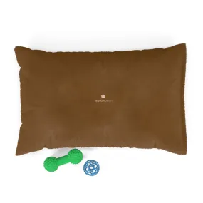 Dark Brown Pet Bed, Solid Color Machine-Washable Pet Pillow With Zippers-Printed in USA