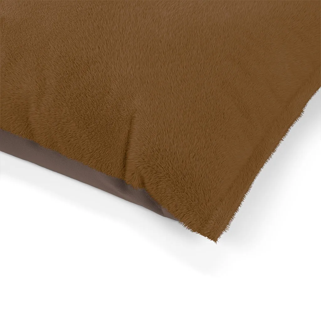 Dark Brown Pet Bed, Solid Color Machine-Washable Pet Pillow With Zippers-Printed in USA