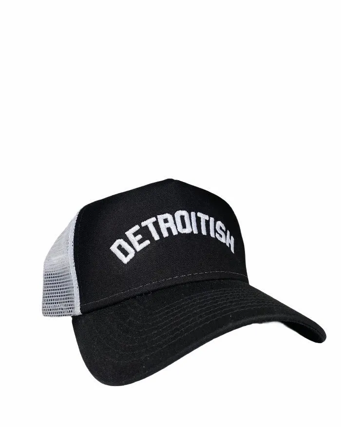 Detroitish Trucker Hat / Black & White