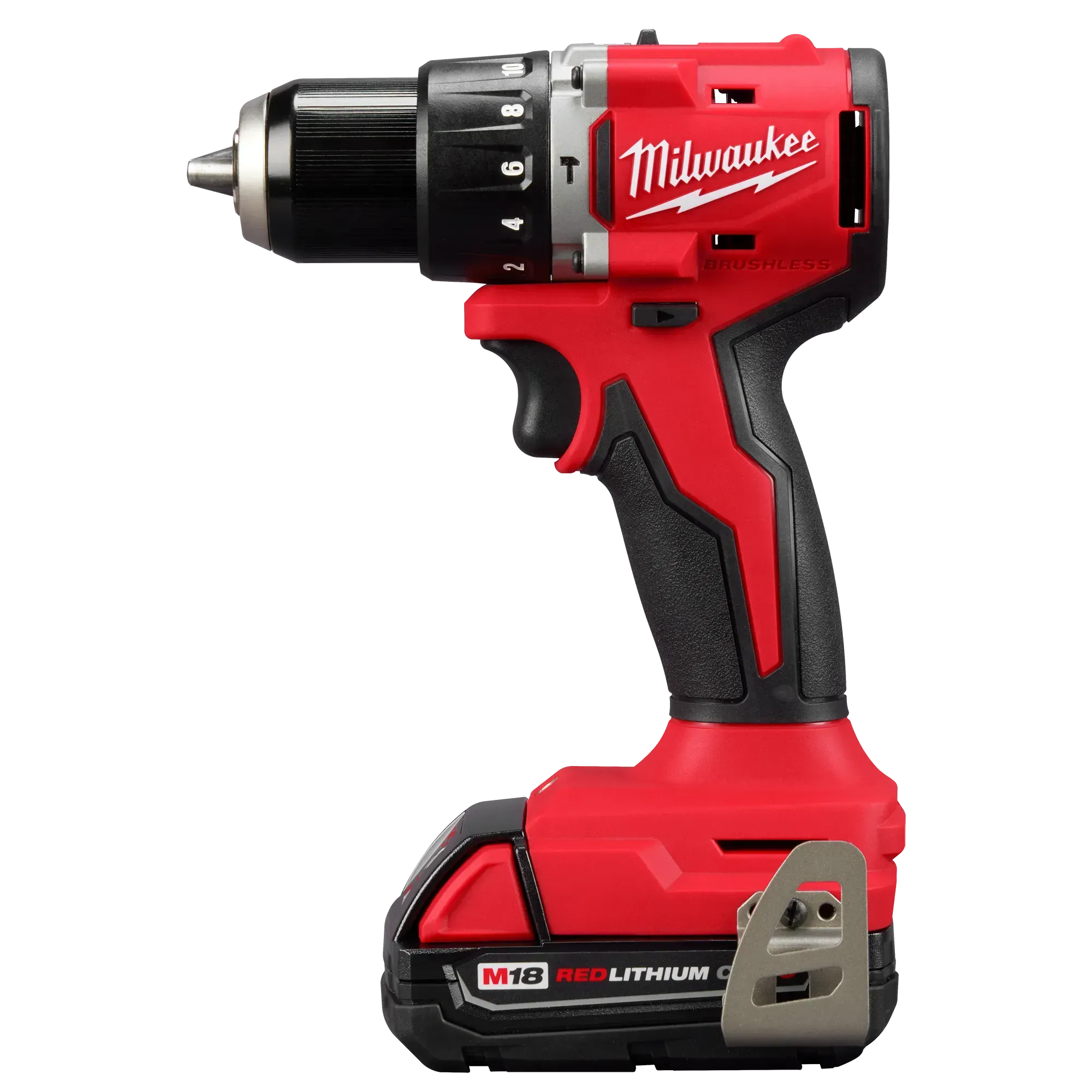Drill/Driver Kit - Milwaukee M18™ Compact Brushless 1/2" Hammer Drill/Driver Kit, 3602-22CT