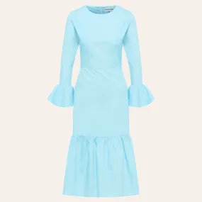 EHE Apparel Audrey ruffled Dress - Blue